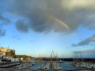 Cityscape in good weather on Terceira island, Azores, Prtugalia