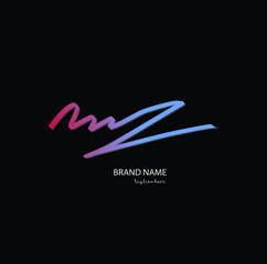Logo vector of MZ initial handwriting