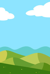 Obraz premium 背景イラスト_山の風景