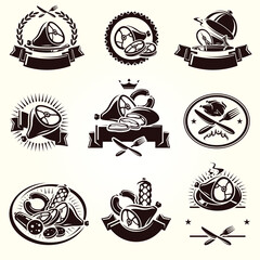 Meat food set. Collection icon meat. Vector