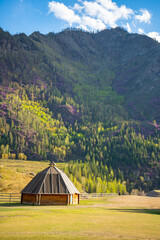 Chuysky tract. View from Mountain road with beautiful views in Altai, Russia. High quality photo