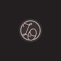 Initials ZO logo monogram with simple circle line style - obrazy, fototapety, plakaty