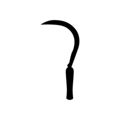 Sickle Silhouette. Black and White Icon Design Element on Isolated White Background