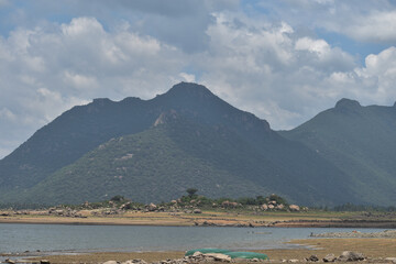 lake and mountains in the background