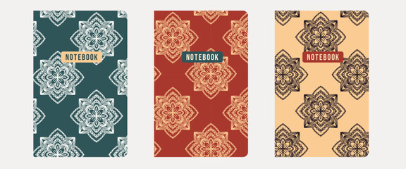  cover templates - mandala design for planner, notebook, catalog, brochure, journal. indian cover design