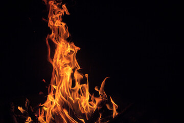 Isolated Fire on Left Side Background - 508449140