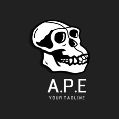Ape skull logo illustration design