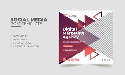 Digital marketing agency and corporate social media post template