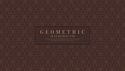 Arabic pattern background. Muslim ornament dark brown tones backdrop.Vector illustration of Islamic texture. Geometric flower concept.