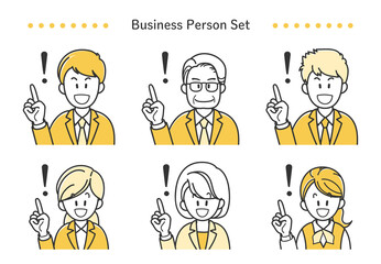 説明するビジネスパーソンのイラストセット