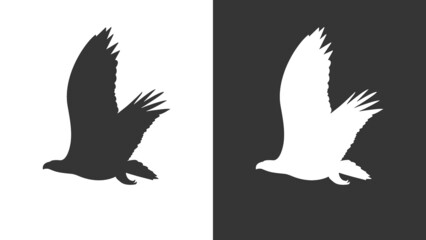 Flying eagle silhouette Vector bird silhouette Flying bird