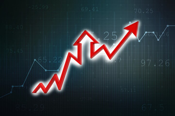 3d rendering business graph and documents. Stock market chart. Business graph background, Financial Background