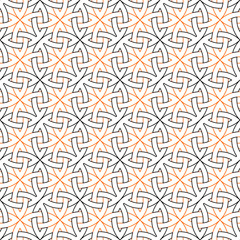 seamless pattern vector with abstract geometric circle shapes black and orange line for laminate sheet design