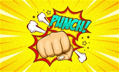 Comic punch cartoon illustration design