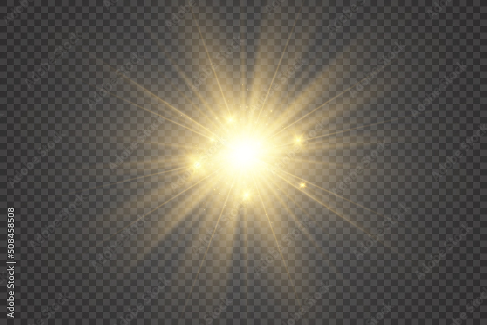 Aufkleber special lens flash, light effect. the flash flashes rays and searchlight. illust.white glowing light
