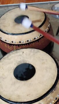 Old fashioned Thai drums musical instrument