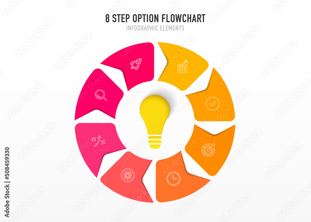Aufkleber timeline infographic design with 8 options or steps. infographics for business concept. can be used 