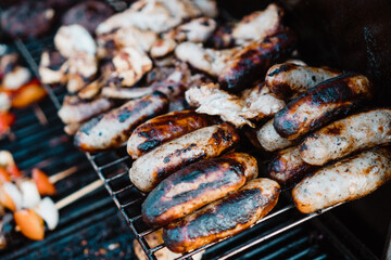 sausages on a barbecue