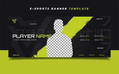 Esports Gaming Banner Template with Logo for Social Media