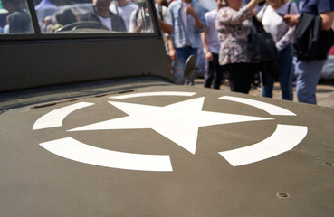 White star as symbol of US Army - celebration of liberation of Plzen, Czech Republic