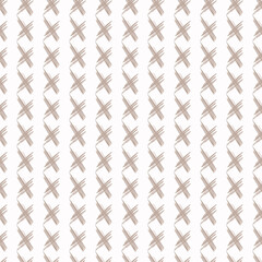 Abstract hand drawn seamless pattern with beige cross