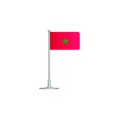 flag of Morocco. flag Morocco on flagpole. vector icon isolated on white background