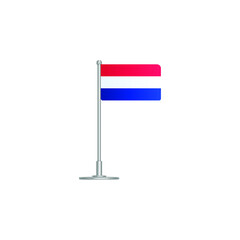 flag of Netherland. flag Netherland on flagpole. vector icon isolated on white background
