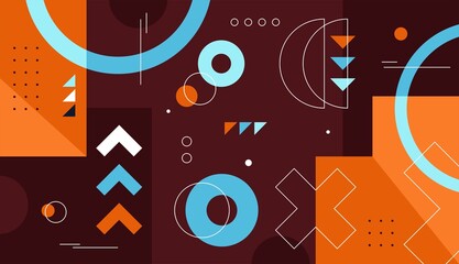 Abstract geometric background vector with colorful flat design