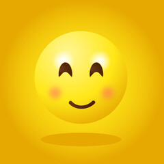 Smiley yellow smiling happily on a yellow background