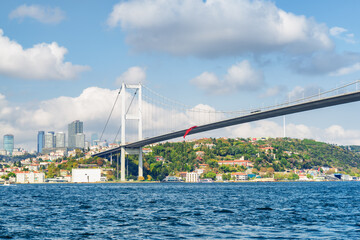 Scenic view of the Bosphorus Bridge in Istanbul, Turkey