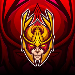 Vector esport mascot logo phantom assassin red theme