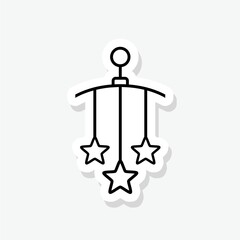 Baby crib hanging toy isolated glyph icon sticker sign for mobile concept and web design