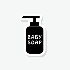 Nursery baby lotion bottle sticker icon sign for mobile concept and web design