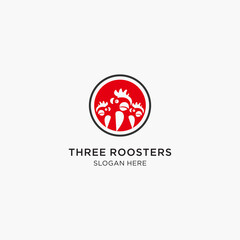 Roosters logo icon design vector 