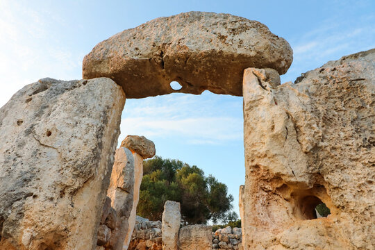 Poblado prehist&oacute;rico de Torre den Galm&eacute;s, en Menorca. El mayor yacimiento talay&oacute;tico de la isla. Islas Baleares, Espa&ntilde;a.