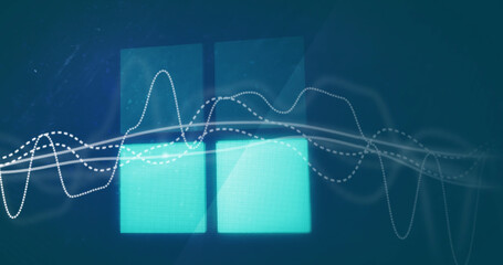 Afbeelding van gegevensverwerking en laadbalk op blauwe achtergrond