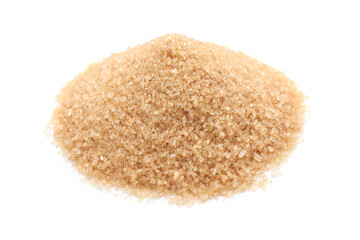 Pile of brown sugar isolated on white