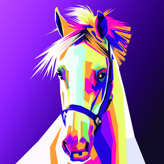 Colorful horse head vector illustration