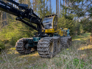 Harvester in a German Forrest