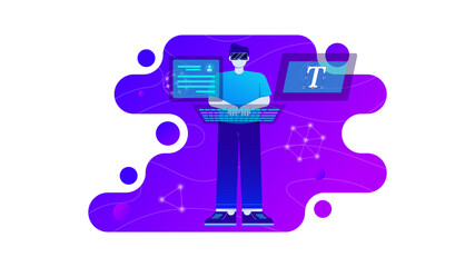 gradient flat design of metaverse