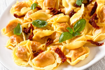 italian Tortelloni stuffed with sun dried tomatoes