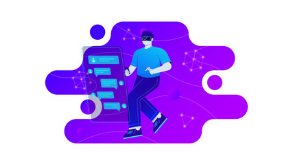 gradient flat design of metaverse