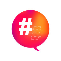 social media hashtag bubble icon soft gradient bubble