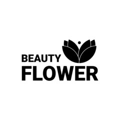 Beauty logo with black flowers. simple but elegant impression. The beautiful Lotus flower is suitable for beauty businesses such as salons and spas