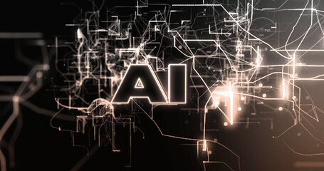 Image of ai text over black background