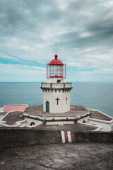 Fototapeta na wymiar lighthouse on the coast, Azores