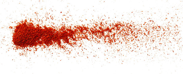 Red ground pepper. Chili pepper powder isolated on white background.