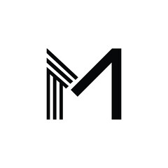 alphabetic geometrical shape icon minimal black flat logo illustration creative simple art design 