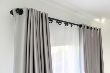 Curtain window interior decoration in living room