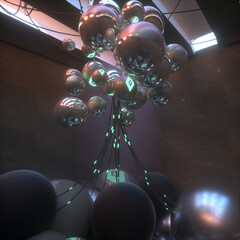 scifi concept with spheres